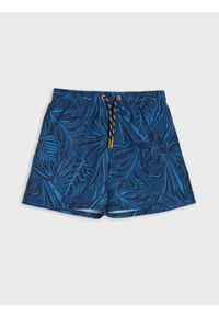 Sinsay - Szorty kąpielowe z motywem roślinnym - granatowy. Kolor: niebieski #1