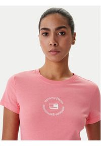 Tommy Jeans T-Shirt DW0DW22273 Różowy Slim Fit. Kolor: różowy. Materiał: bawełna #5