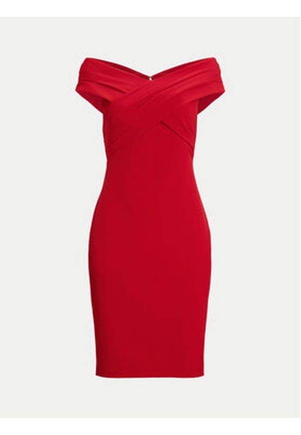 Lauren Ralph Lauren - LAUREN RALPH LAUREN Sukienka koktajlowa 253936390009 Czerwony Slim Fit. Kolor: czerwony. Materiał: syntetyk. Styl: wizytowy