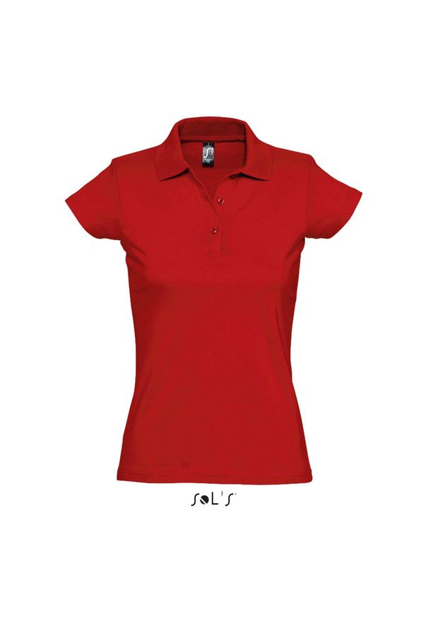 SOL'S - Damska koszulka polo Sol's Prescott. Okazja: na co dzień. Typ kołnierza: polo. Kolor: czerwony. Styl: casual
