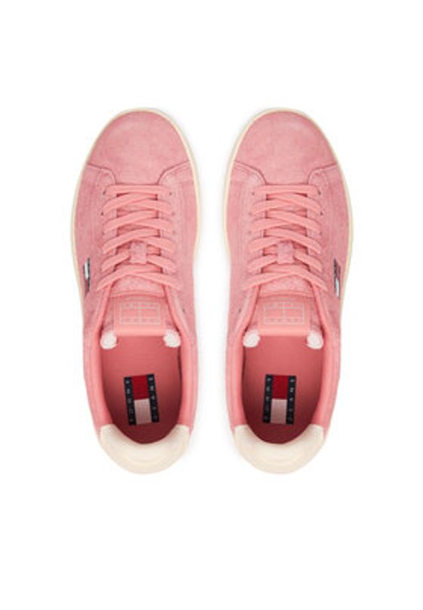 Tommy Jeans Sneakersy Logo Suede Archive EN02985 Różowy. Kolor: różowy. Materiał: skóra, zamsz