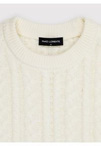 Pako Lorente - PAKO LORENTE - Beżowy sweter męski z kaszmirem. Kolor: beżowy. Materiał: kaszmir. Wzór: ze splotem. Sezon: jesień #7