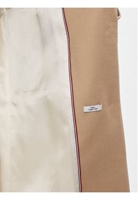 TOMMY HILFIGER - Tommy Hilfiger Płaszcz wełniany Classic WW0WW41662 Beżowy Regular Fit. Kolor: beżowy. Materiał: wełna #7