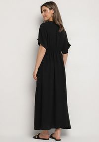 Born2be - Czarna Sukienka z Bawełną i Górą w Stylu Nietoperza Filenia. Okazja: na co dzień. Kolor: czarny. Materiał: bawełna. Styl: casual #6