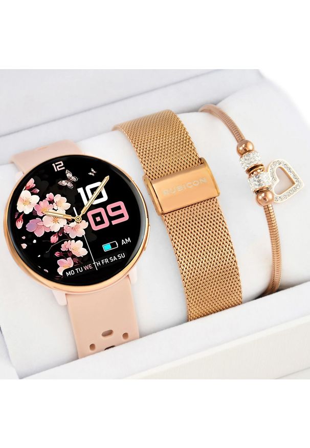 Rubicon - Zestaw damski zegarek SMARTWATCH F50 -GPS + bransoletka. Rodzaj zegarka: smartwatch