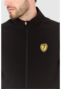 EA7 Emporio Armani - EA7 Czarny męski dres, Rozmiar XXL. Kolor: czarny. Materiał: dresówka. Wzór: aplikacja