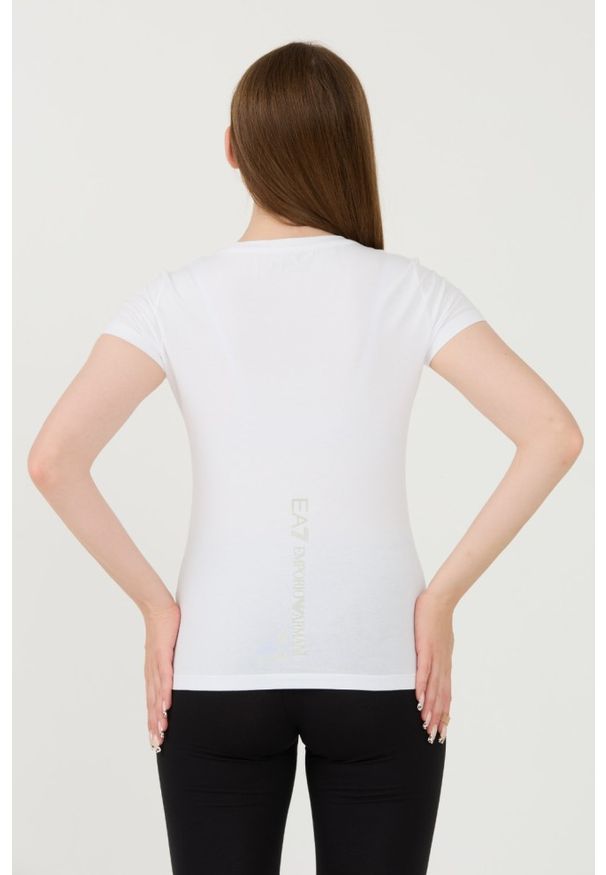 EA7 Emporio Armani - EA7 Biały damski t-shirt, Rozmiar XS. Kolor: biały