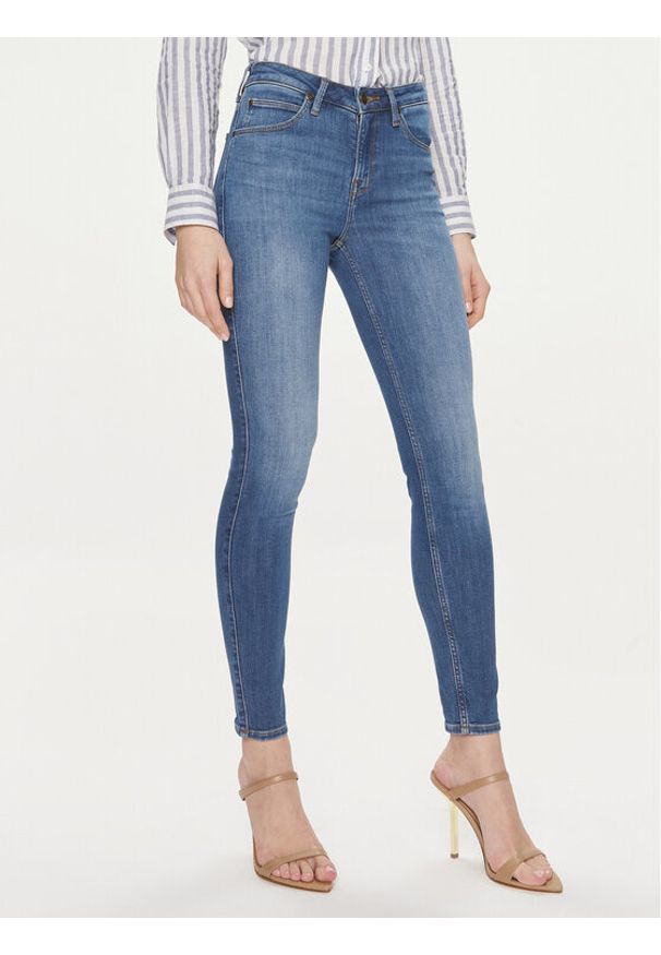 Lee Jeansy Scarlet 112346881 Niebieski Skinny Fit. Kolor: niebieski