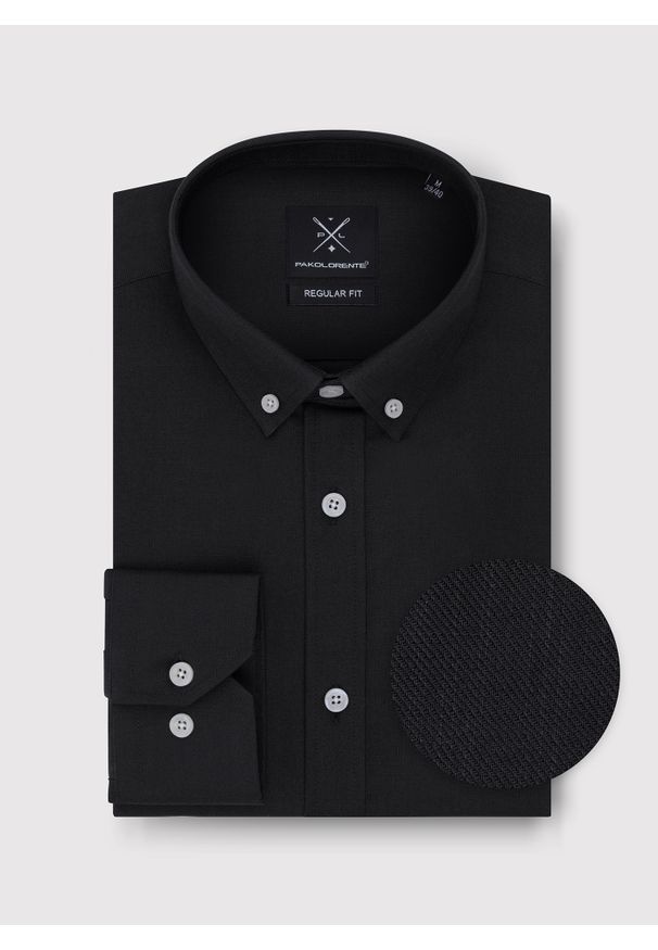 Pako Lorente - PAKO LORENTE – Czarna bawełniana koszula męska. Kolor: zielony, czarny, brązowy. Materiał: bawełna. Długość rękawa: długi rękaw. Długość: długie. Wzór: gładki