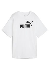 Koszulka Puma Ess No. 1 Logo Relaxed Tee, Kobiety. Kolor: biały. Materiał: bawełna, materiał