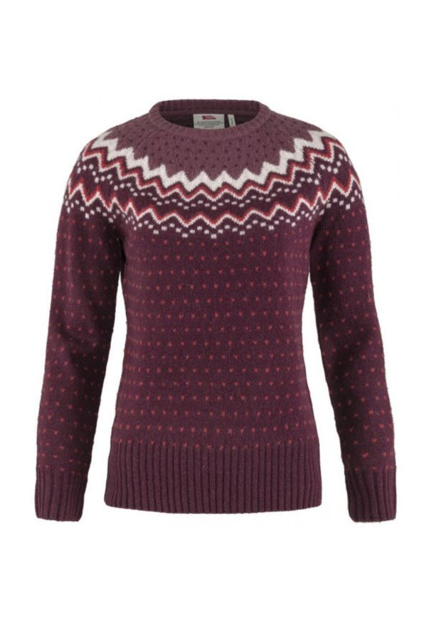 Fjällräven - Sweter damski Fjallraven Ovik Knit Sweater. Kolor: czerwony. Sport: turystyka piesza