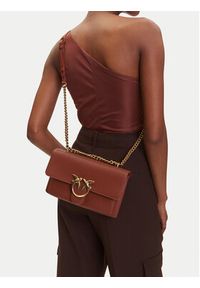 Pinko - PINKO Torebka Love One Soft Mini AI 24-25 PLTT 104528 A29Q L84Q Brązowy. Kolor: brązowy. Materiał: skórzane #6