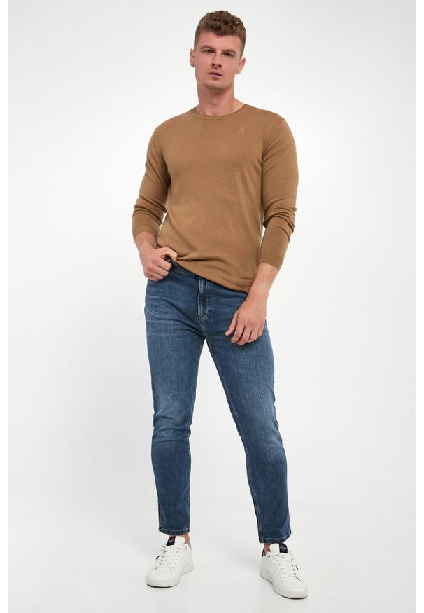 Karl Lagerfeld - Sweter męski wełniany KARL LAGERFELD. Materiał: wełna