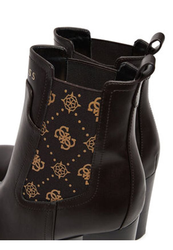 Guess Botki FLFNLL ELE10 Czarny. Kolor: czarny. Materiał: skóra