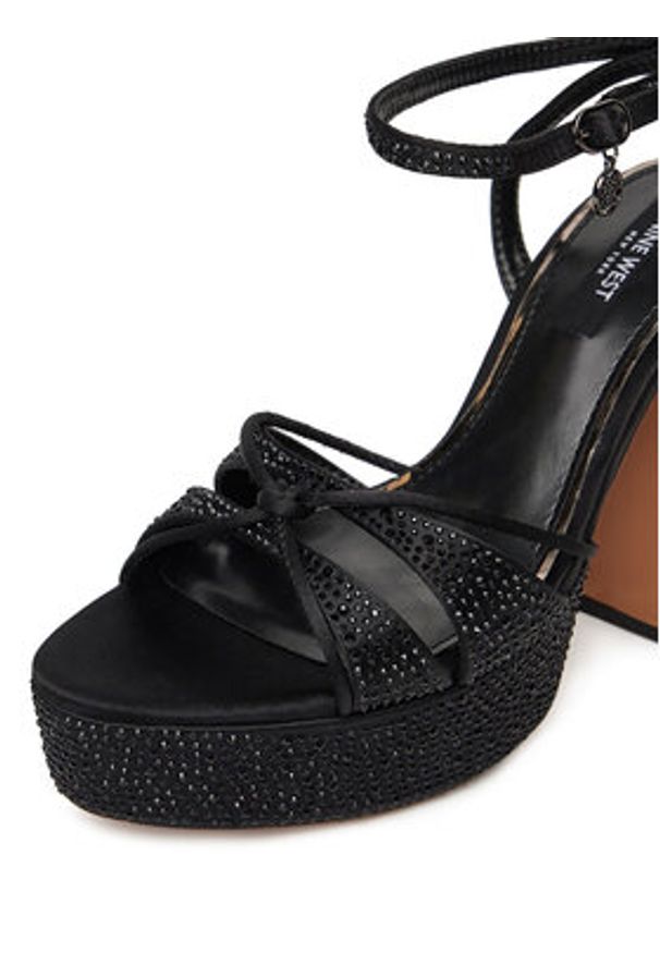 Nine West Sandały S3SH005-01A Czarny. Kolor: czarny. Materiał: materiał