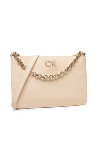 Calvin Klein Torebka Re-Lock Ew Crossbody W Chain K60K609115 Beżowy. Kolor: beżowy. Materiał: skórzane