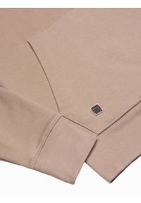 Ombre Clothing - Bluza męska z kapturem - beżowa B1147 - XL. Typ kołnierza: kaptur. Kolor: beżowy. Materiał: bawełna. Styl: klasyczny #3