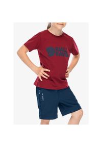 Fjällräven - Koszulka bawełniana dziecięca Fjallraven Kids Logo T-shirt. Kolor: czerwony. Materiał: bawełna