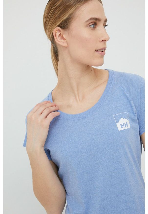 Helly Hansen - T-shirt. Okazja: na co dzień. Kolor: niebieski. Materiał: dzianina. Wzór: gładki. Styl: casual