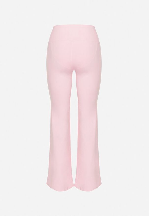 Born2be - Różowe Legginsy Dzwony z Wysokim Stanem i Szeroką Gumką w Talii Idoreia. Okazja: na co dzień. Stan: podwyższony. Kolor: różowy. Styl: casual, elegancki