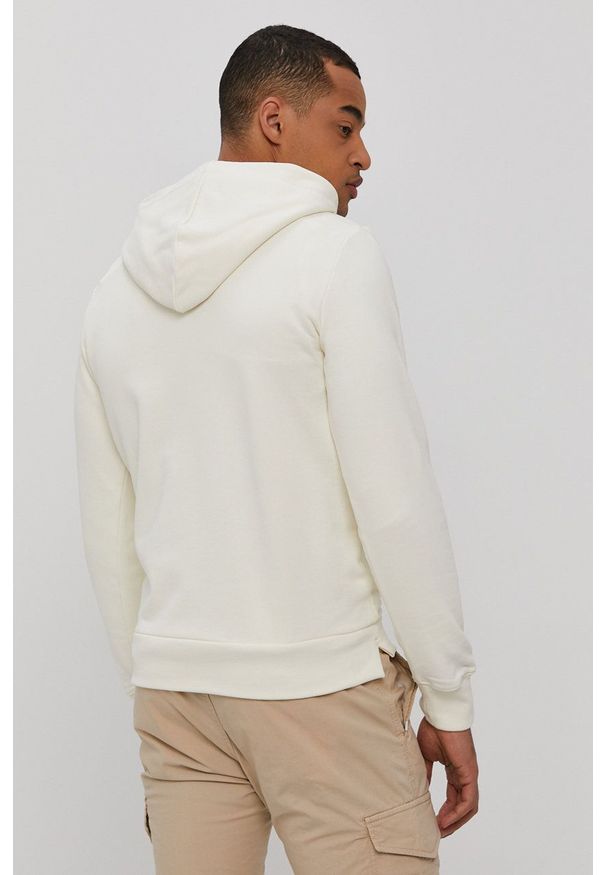 Premium by Jack&Jones Bluza męska kolor kremowy z kapturem gładka. Okazja: na co dzień. Typ kołnierza: kaptur. Kolor: beżowy. Materiał: dzianina. Wzór: gładki. Styl: casual