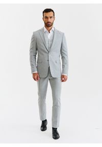 Pako Lorente - PAKO LORENTE – Męska jasnoszara marynarka garniturowa. Kolor: szary. Materiał: tkanina. Styl: klasyczny #2