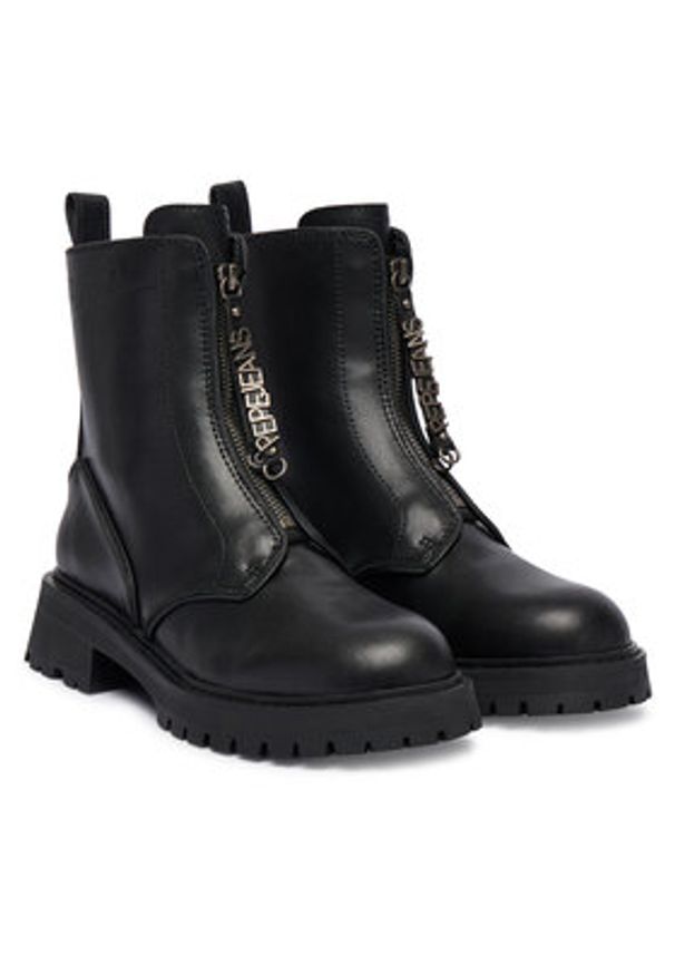 Pepe Jeans Trapery Stacy Hug W PLS500024 Czarny. Kolor: czarny. Materiał: skóra, syntetyk