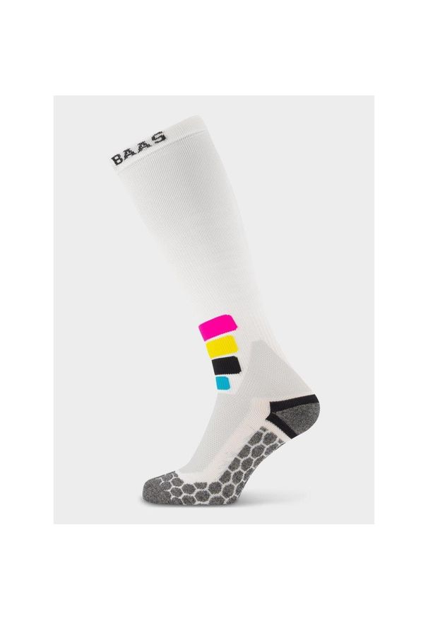 POEDERBAAS - Skarpety narciarskie unisex Poederbaas Kompresja techniczna Pro Merino 1 para. Kolor: biały. Materiał: wełna, elastan, poliamid. Sport: narciarstwo