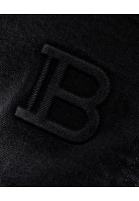 Balmain - BALMAIN - Czarne spodnie jeansowe z logo. Kolor: czarny. Długość: długie. Styl: klasyczny #6