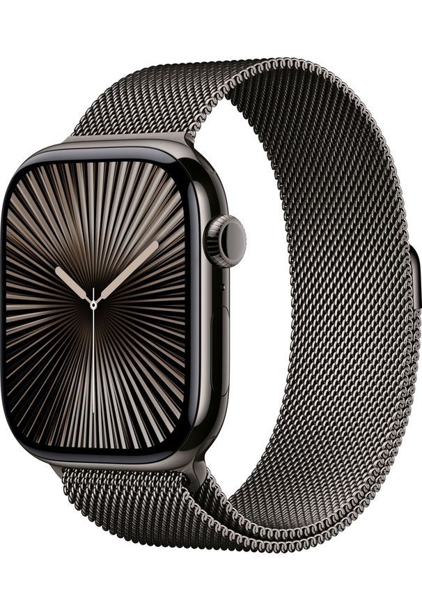 APPLE - Smartwatch Apple Watch 10 GPS + Cellular 42mm Slate Titanium Milanese Loop Czarny (MX053QF/A). Rodzaj zegarka: smartwatch. Kolor: czarny