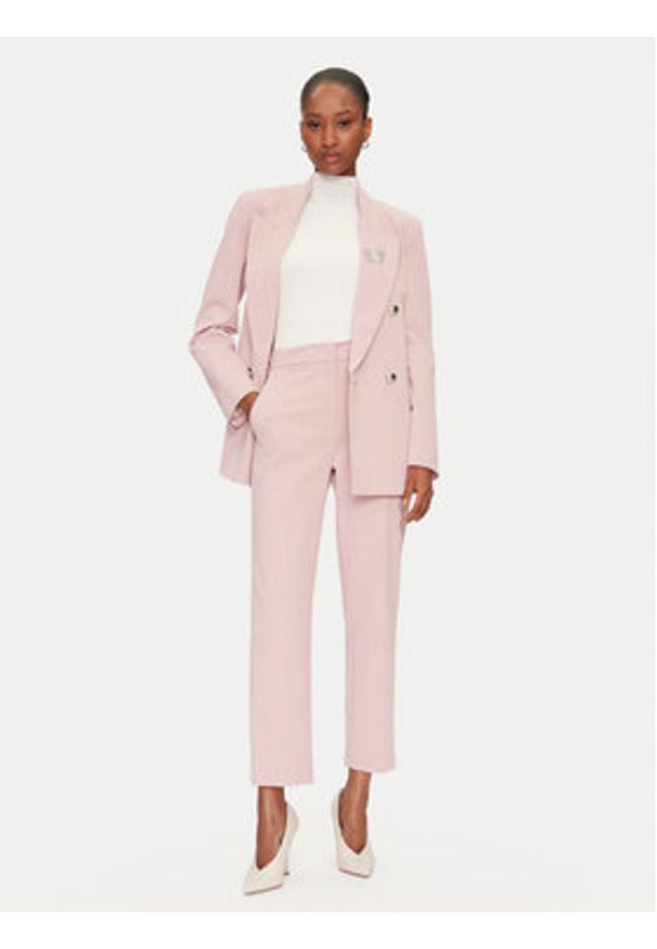 Maryley Spodnie materiałowe 25EB539/M06/14RS Różowy Regular Fit. Kolor: różowy. Materiał: bawełna, syntetyk