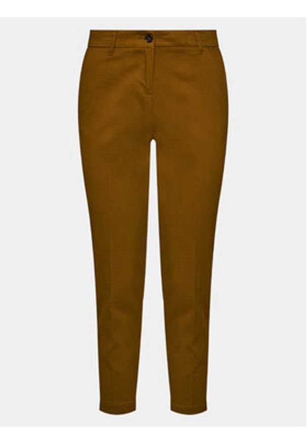 Sisley Chinosy 48M855BK7 Brązowy Slim Fit. Kolor: brązowy. Materiał: bawełna