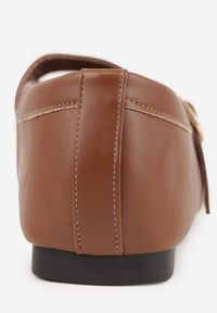 Renee - Brązowe Balerinki Vices w Stylu Mary Jane z Klamerką i Skórzaną Wkładką Dimaline. Okazja: na co dzień, na imprezę. Zapięcie: klamry. Kolor: brązowy. Materiał: skóra. Styl: casual, elegancki #4