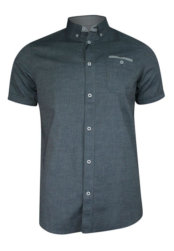Pako Jeans - Koszula Męska Bawełniana, Szara, Casualowa, Krótki Rękaw, z Kieszonką -PAKO JEANS. Okazja: na co dzień. Kolor: szary. Materiał: bawełna. Długość rękawa: krótki rękaw. Długość: krótkie. Styl: casual