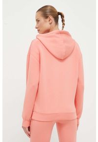 Guess bluza damska kolor pomarańczowy z kapturem z nadrukiem. Typ kołnierza: kaptur. Kolor: pomarańczowy. Materiał: materiał, dzianina, wiskoza. Wzór: nadruk #5