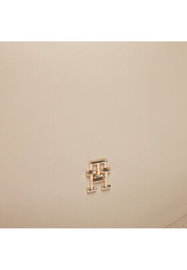 TOMMY HILFIGER - Tommy Hilfiger Torebka Chic Shoulder Bag AW0AW16687 Beżowy. Kolor: beżowy. Materiał: skórzane