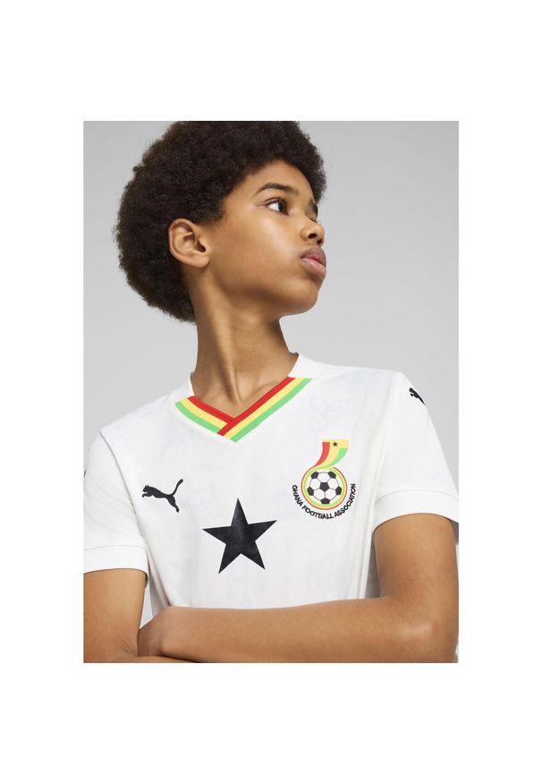 Puma - Młodzieżowa koszulka domowa Ghana 2025 PUMA White Pelé Yellow. Kolor: żółty, biały, wielokolorowy