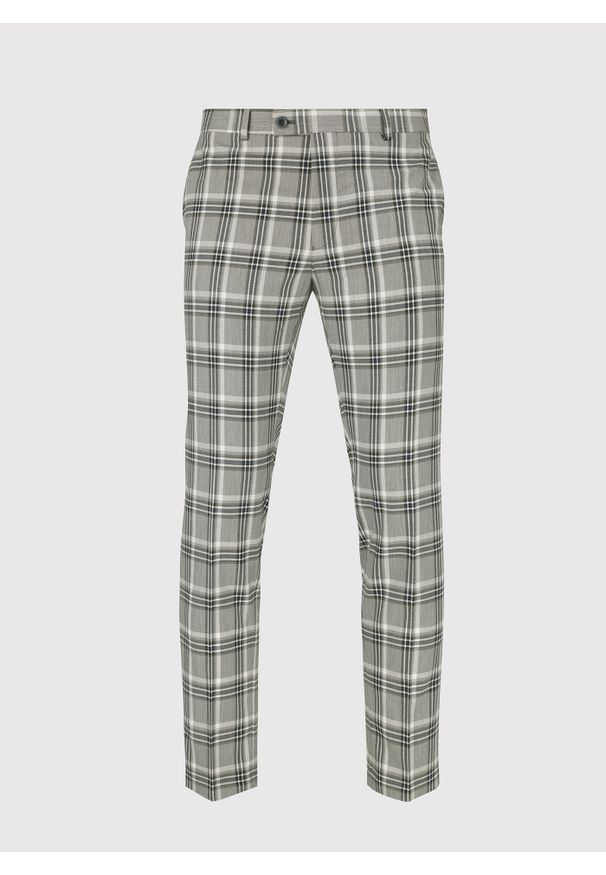 Pako Lorente - PAKO LORENTE – Spodnie garniturowe w kolorze beżowym w kratę. Kolor: beżowy. Styl: elegancki