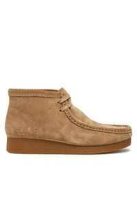 Clarks Botki WallabeeEvoBt 261747444 Beżowy. Kolor: beżowy. Materiał: zamsz, skóra