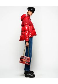 Pinko - PINKO - Czerwona kurtka z frędzlami Donato. Kolor: czerwony. Materiał: nylon, tkanina. Długość: długie. Wzór: aplikacja. Sezon: zima, jesień #2