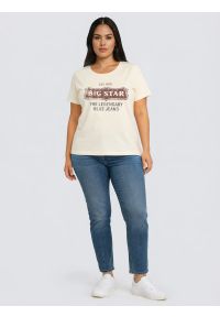 Big-Star - Koszulka damska z linii Authentic z logo BIG STAR perłowa Rissmelna 103. Okazja: na co dzień. Kolor: kremowy. Materiał: dzianina, skóra. Wzór: nadruk. Styl: sportowy, casual, elegancki #3