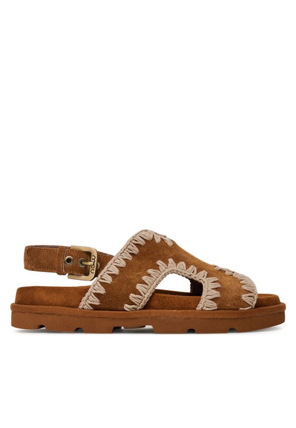 Mou Sandały Low bio sandal MU.SW631006A Brązowy. Kolor: brązowy. Materiał: zamsz, skóra
