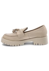 CheBello - Beżowe Mokasyny Chebello Wygodne Skórzane Buty. Okazja: na co dzień. Kolor: beżowy. Materiał: skóra. Sezon: lato, wiosna. Styl: casual, klasyczny, elegancki #6