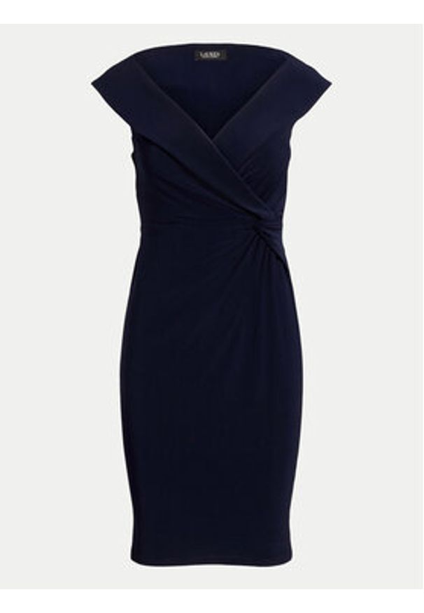 Lauren Ralph Lauren - LAUREN RALPH LAUREN Sukienka koktajlowa 253926907002 Granatowy Slim Fit. Kolor: niebieski. Materiał: syntetyk. Styl: wizytowy