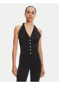 Morgan Kamizelka garniturowa 251-CTEO.F Czarny Slim Fit. Kolor: czarny. Materiał: syntetyk