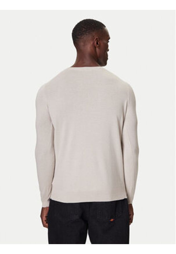 Karl Lagerfeld - KARL LAGERFELD Sweter 655000 554399 Beżowy Slim Fit. Typ kołnierza: dekolt w karo. Kolor: beżowy. Materiał: wełna