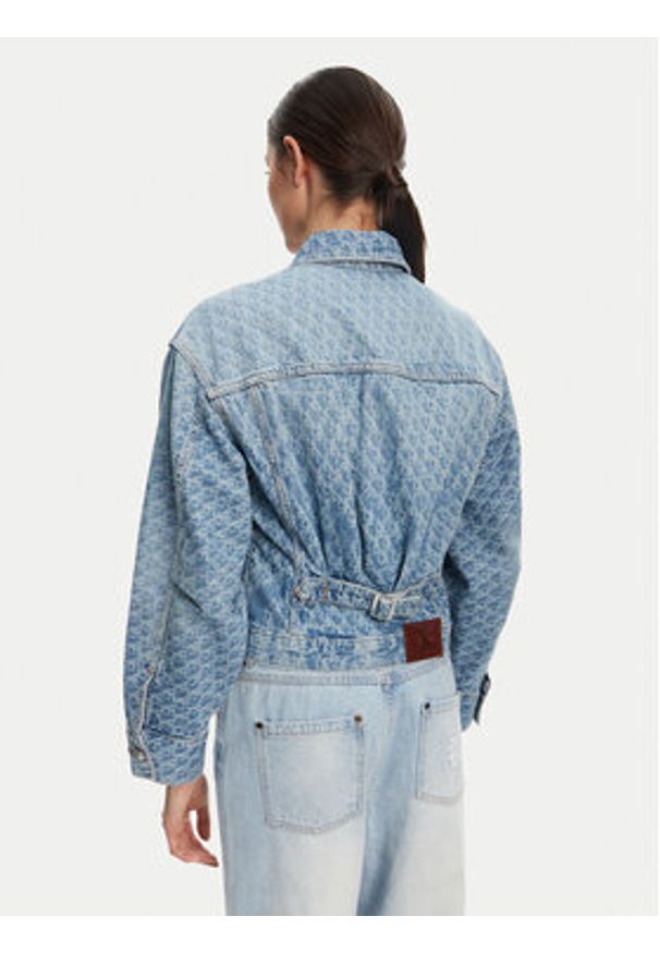 Calvin Klein Jeans Kurtka jeansowa LV047C782G Niebieski Oversize. Kolor: niebieski. Materiał: bawełna