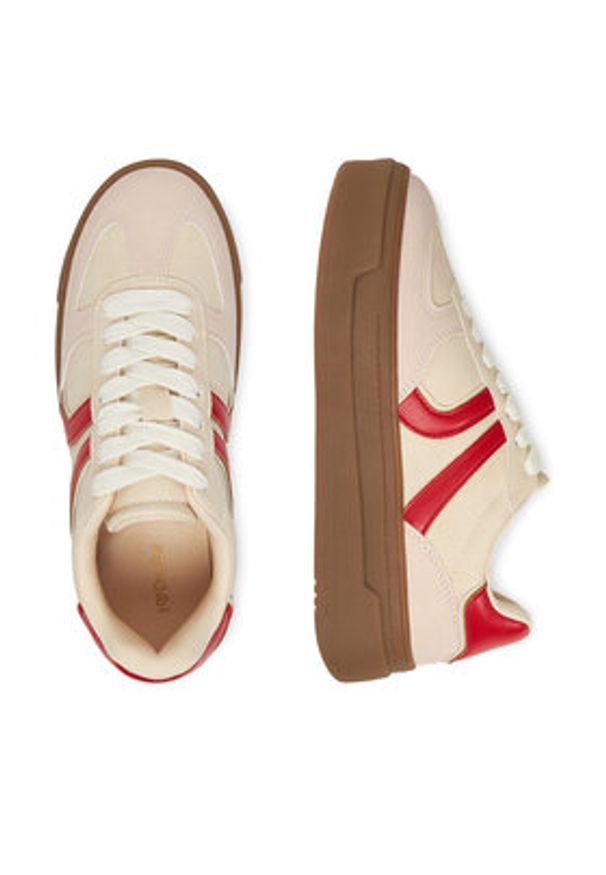 DeeZee Sneakersy AM2518 Beżowy. Kolor: beżowy. Materiał: skóra