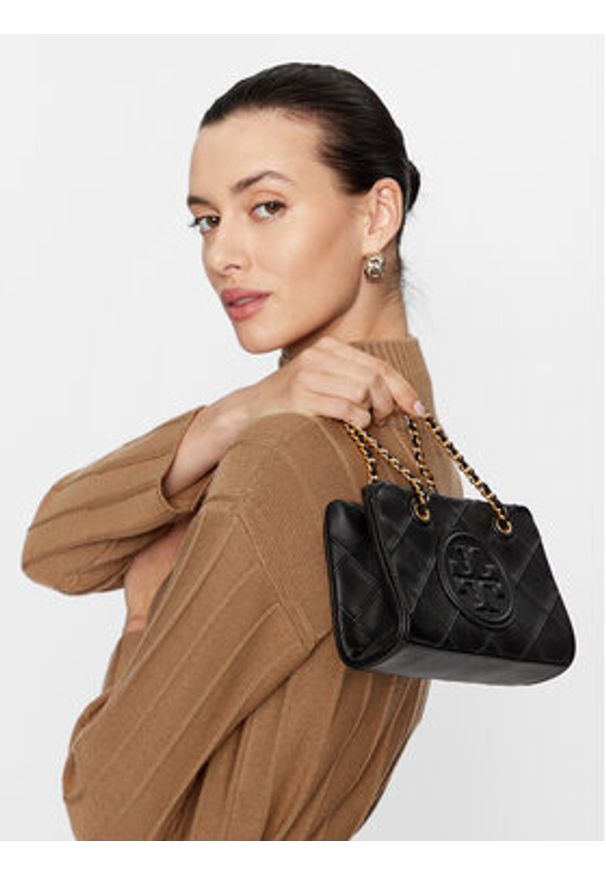 Tory Burch Torebka Fleming Soft Mini Chain Tote 152334 Czarny. Kolor: czarny. Materiał: skórzane