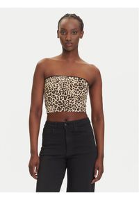 Noisy may - Noisy May Top Avery 27034321 Brązowy Slim Fit. Kolor: brązowy. Materiał: syntetyk #1